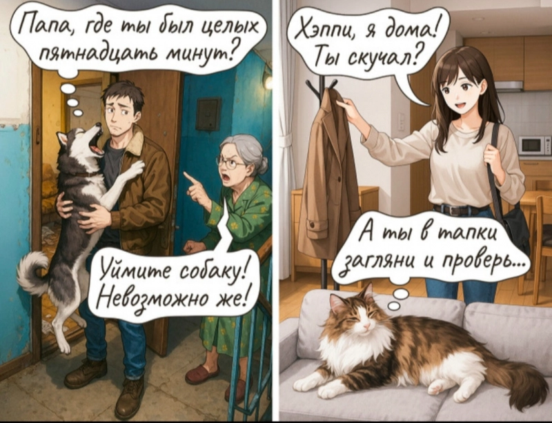 Кошки VS Собаки опубликовано Юморной пёс